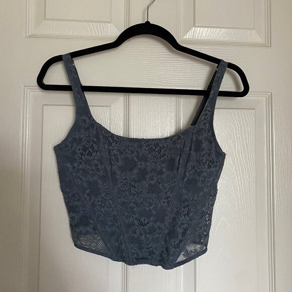 blue/grey lace corset from hollister - Picture 1 of 4